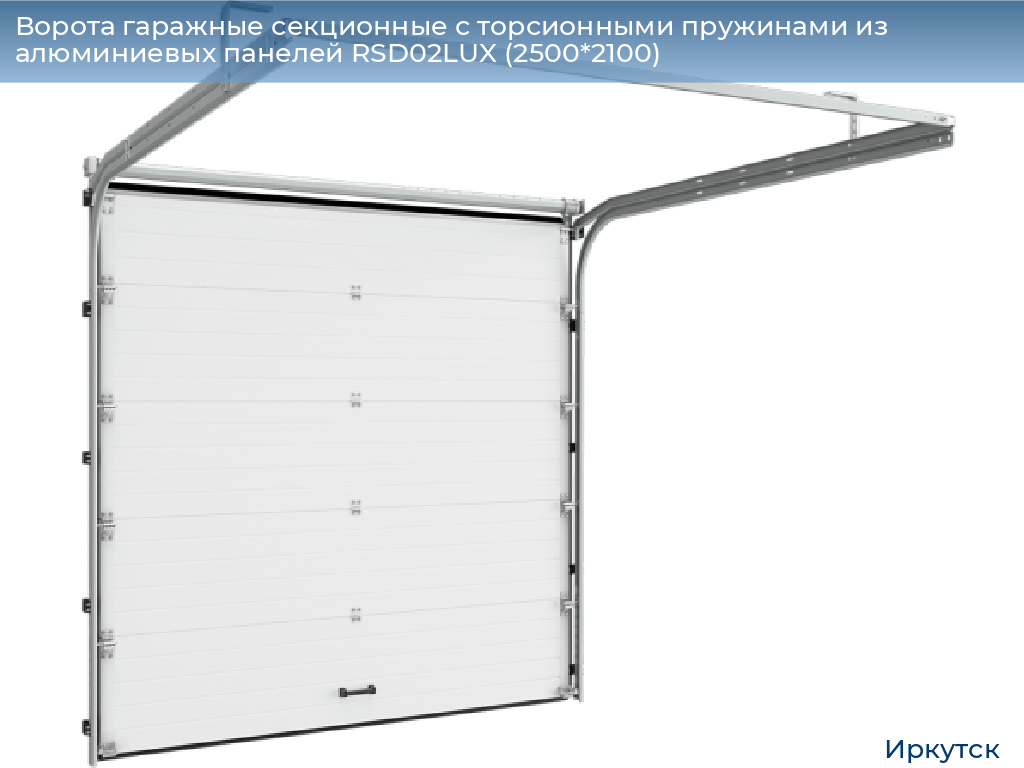 Ворота гаражные секционные с торсионными пружинами из алюминиевых панелей RSD02LUX (2500*2100), irkutsk.doorhan.ru