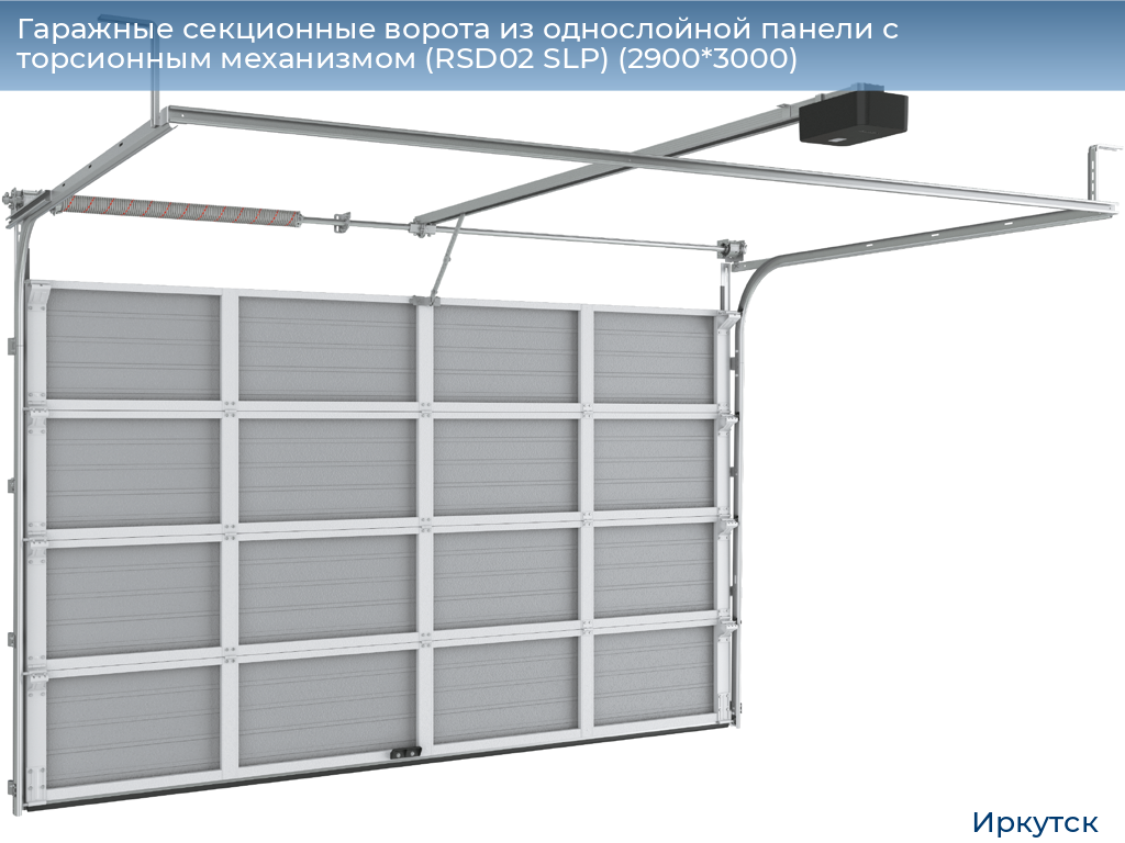 Гаражные секционные ворота из однослойной панели с торсионным механизмом (RSD02 SLP) (2900*3000), irkutsk.doorhan.ru