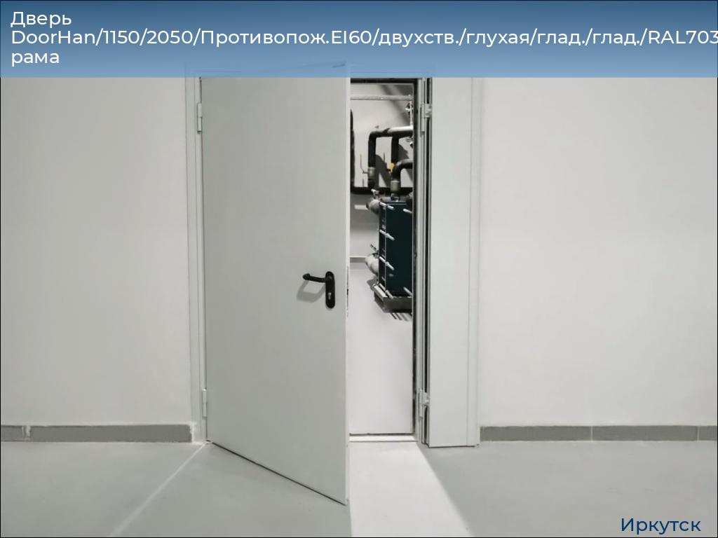Дверь DoorHan/1150/2050/Противопож.EI60/двухств./глухая/глад./глад./RAL7035/прав./угл. рама, irkutsk.doorhan.ru