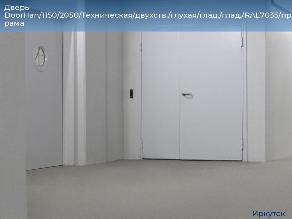 Дверь DoorHan/1150/2050/Техническая/двухств./глухая/глад./глад./RAL7035/прав./угл. рама, irkutsk.doorhan.ru