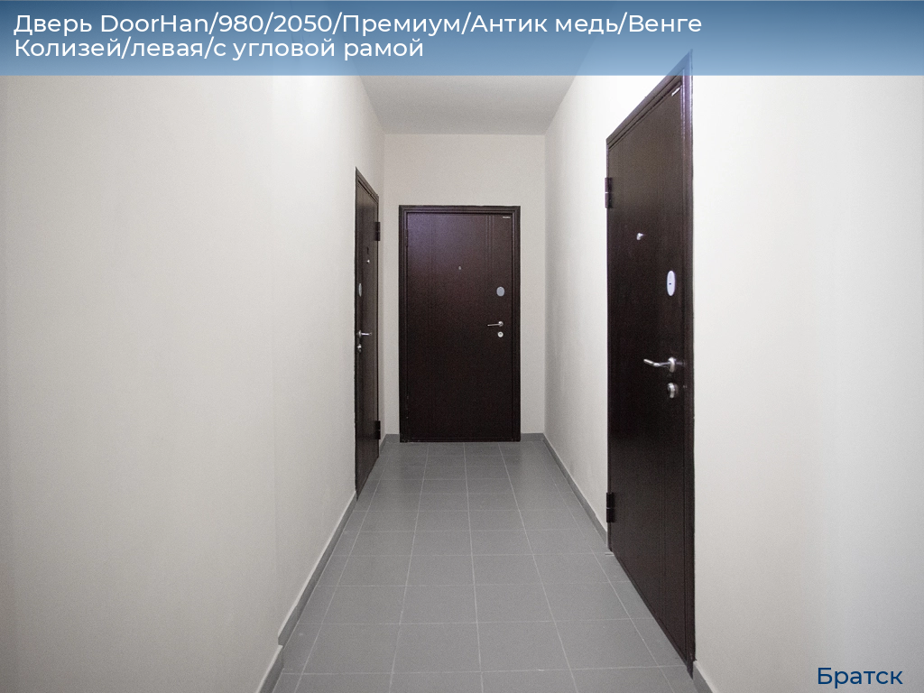 Дверь DoorHan/980/2050/Премиум/Антик медь/Венге Колизей/левая/с угловой рамой, bratsk.doorhan.ru