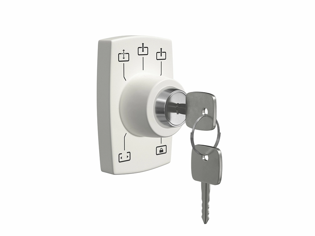 Ad-32 — переключатель режимов работы с ключом (5 режимов). Используется вместо переключателя режимов с дисплеем и обеспечивает ограниченный доступ к управлению дверью.