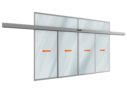 Комплект телескопической двери (четыре подвижные лайтстворки и фрамуга) для привода ad-sp-telescope
