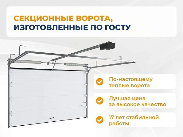 Секционные ворота 2500х2250 мм белые DoorHan rsd02, bratsk.doorhan.ru